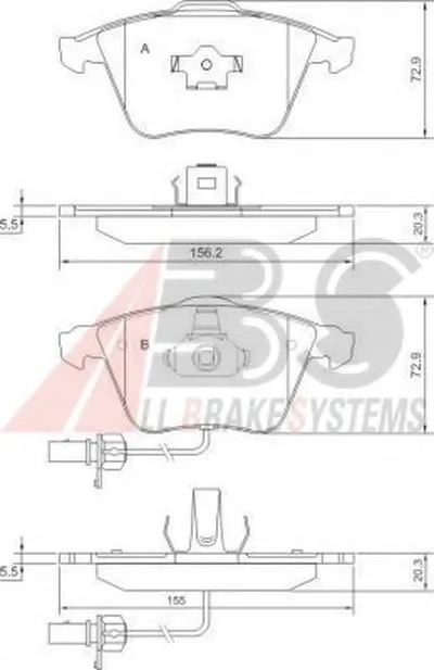 Комплект тормозных колодок, дисковый тормоз A.B.S. купить