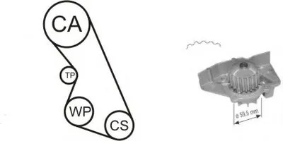 Водяной насос + комплект зубчатого ремня AIRTEX купить