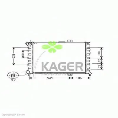 Радиатор, охлаждение двигателя KAGER купить