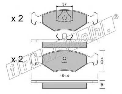 Комплект тормозных колодок, дисковый тормоз fri.tech. купить