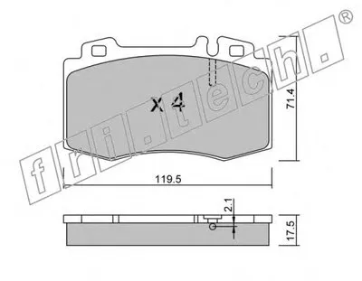 Комплект тормозных колодок, дисковый тормоз fri.tech. купить