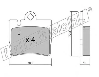 Комплект тормозных колодок, дисковый тормоз fri.tech. купить