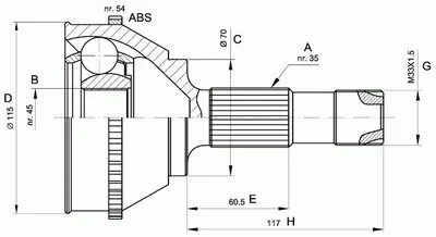 Шарнирный комплект, приводной вал SPIN OPEN PARTS купить