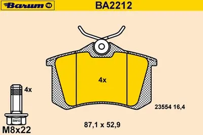 Комплект тормозных колодок, дисковый тормоз BARUM купить