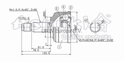 Шарнирный комплект, приводной вал ASHUKI купить