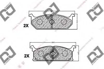 Комплект тормозных колодок, дисковый тормоз DJ PARTS купить