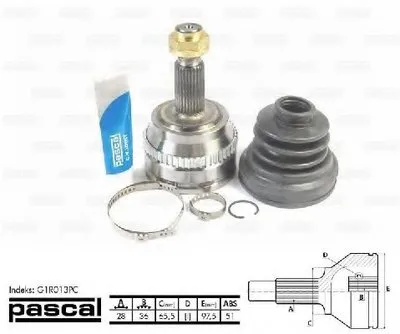 Шарнирный комплект, приводной вал PASCAL купить
