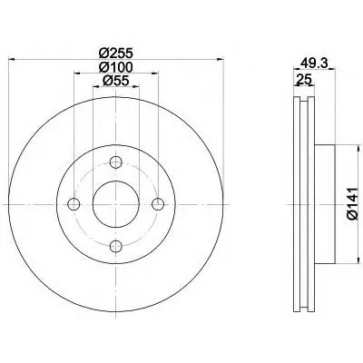 Тормозной диск PRO HELLA купить
