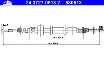 Трос, стояночная тормозная система ATE купить