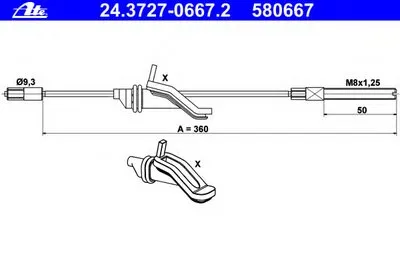 Трос, стояночная тормозная система ATE купить