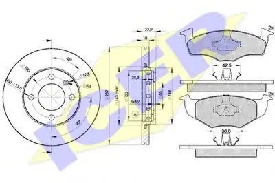Комплект тормозов, дисковый тормозной механизм ICER купить