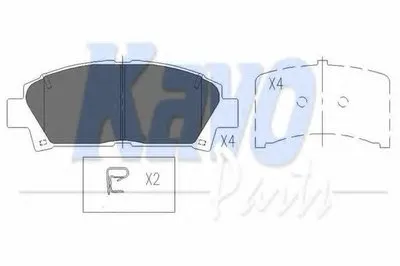 Комплект тормозных колодок, дисковый тормоз KAVO PARTS купить