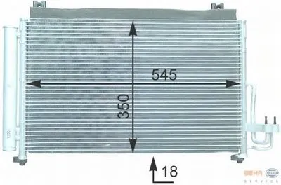 Конденсатор, кондиционер BEHR HELLA SERVICE HELLA купить