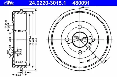 Тормозной барабан ATE купить