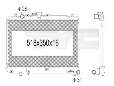 Радиатор, охлаждение двигателя TYC купить