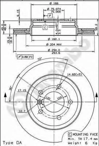Тормозной диск COATED DISC LINE BREMBO купить