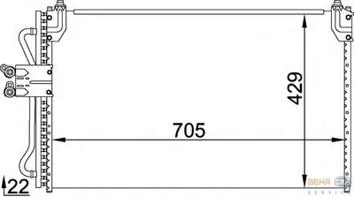 Конденсатор, кондиционер BEHR HELLA SERVICE купить