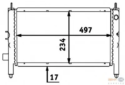 Радиатор, охлаждение двигателя BEHR HELLA SERVICE купить
