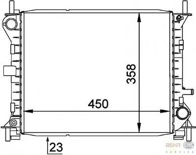 Радиатор, охлаждение двигателя BEHR HELLA SERVICE купить