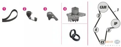 Водяной насос + комплект зубчатого ремня BEHR HELLA SERVICE купить