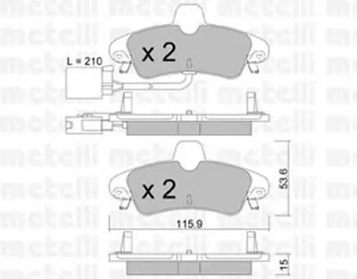 Комплект тормозных колодок, дисковый тормоз METELLI купить