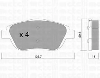 Комплект тормозных колодок, дисковый тормоз METELLI купить