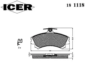 Комплект тормозных колодок, дисковый тормоз ICER купить