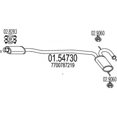 Средний глушитель выхлопных газов MTS купить