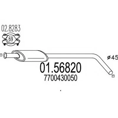 Средний глушитель выхлопных газов MTS купить