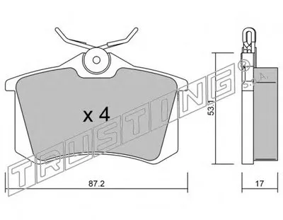 Комплект тормозных колодок, дисковый тормоз TRUSTING купить