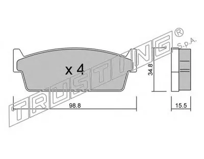 Комплект тормозных колодок, дисковый тормоз TRUSTING купить