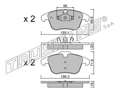 Комплект тормозных колодок, дисковый тормоз TRUSTING купить