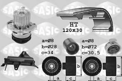 Водяной насос + комплект зубчатого ремня SASIC купить