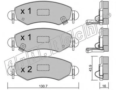 Комплект тормозных колодок, дисковый тормоз fri.tech. купить