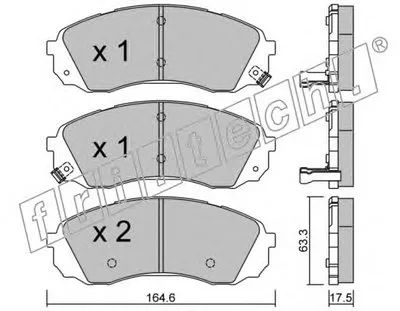 Комплект тормозных колодок, дисковый тормоз fri.tech. купить