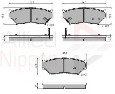 Комплект тормозных колодок, дисковый тормоз ANL Braking COMLINE купить