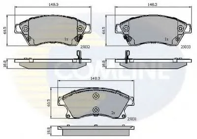 Комплект тормозных колодок, дисковый тормоз Comline COMLINE купить
