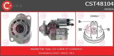 Стартер GENUINE SERIES CASCO купить