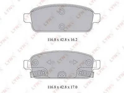 Комплект тормозных колодок, дисковый тормоз LYNXauto купить