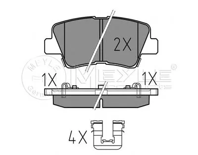 Комплект тормозных колодок, дисковый тормоз MEYLE купить