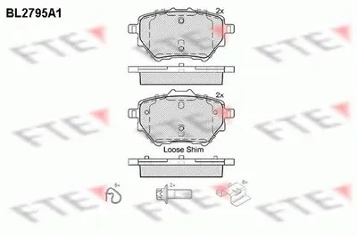 Комплект тормозных колодок, дисковый тормоз FTE купить