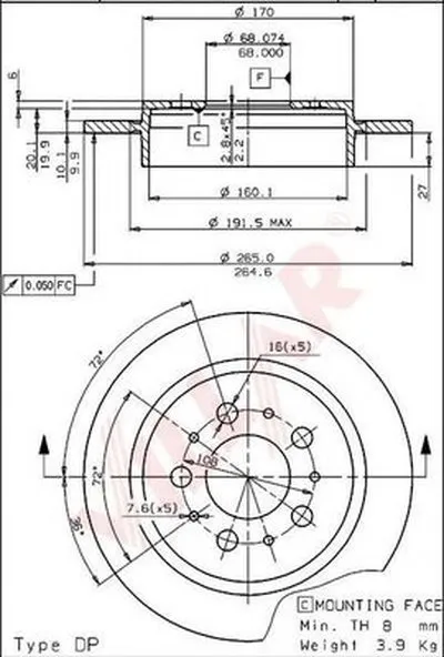 Тормозной диск VILLAR купить