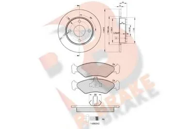 Комплект тормозов, дисковый тормозной механизм R BRAKE купить