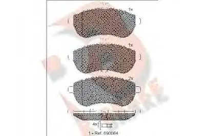 Комплект тормозных колодок, дисковый тормоз R BRAKE купить