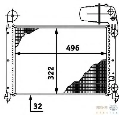 Радиатор, охлаждение двигателя BEHR HELLA SERVICE купить