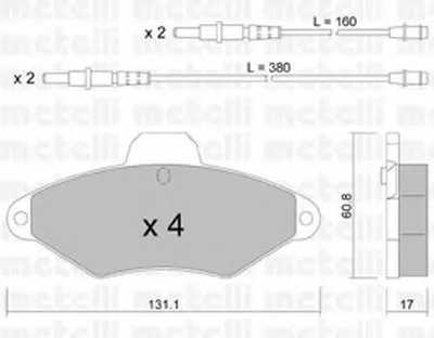 Комплект тормозных колодок, дисковый тормоз METELLI купить
