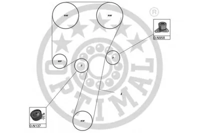 Комплект ремня ГРМ OPTIMAL купить
