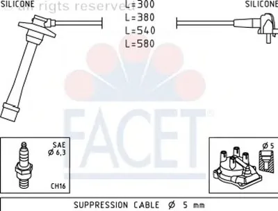 Комплект проводов зажигания FACET купить