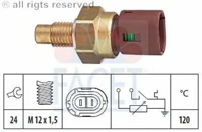 Датчик, температура охлаждающей жидкости FACET купить