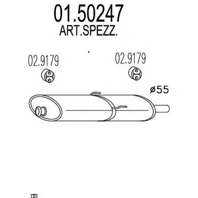 Средний глушитель выхлопных газов MTS купить